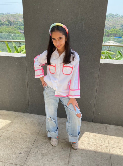 Neon Oversized Cotton Shirt